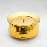 Pure Brass Lagan Handi with Lid | Handcrafted Traditional Cooking Pot | Brass Lagan for Dum Biryani, Festive Cooking & Serving